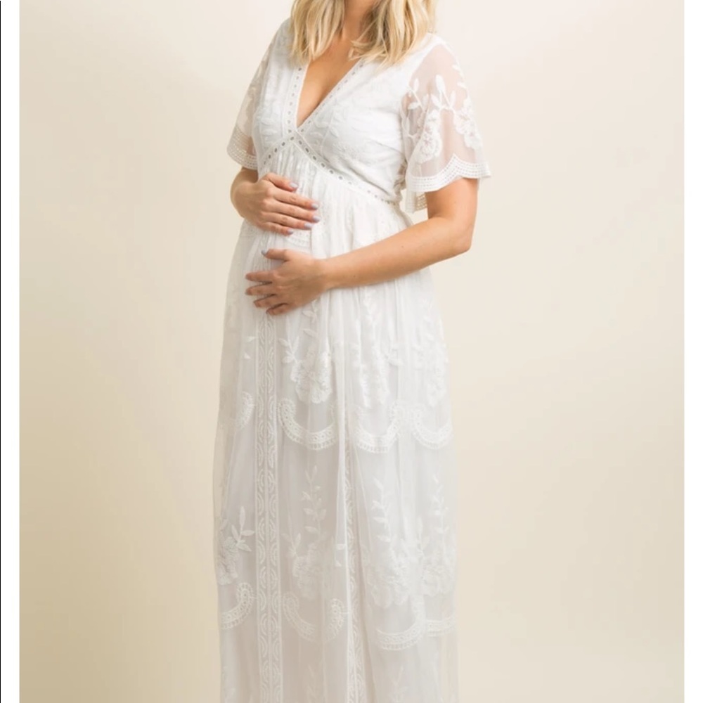 Pinkblush lace maternity dress